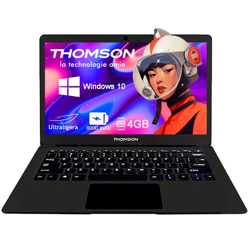 Laptop Thomson Neo 14A Procesador Atom-X5 Pantalla 14 Pulgadas Ram 4GB Disco Duro eMMC 64GB-Negro