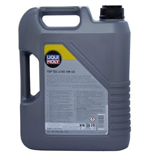 Aceite para Motor, Liqui Moly, Top Tec 4100, 5W-40, 100% Sintético, 5 L