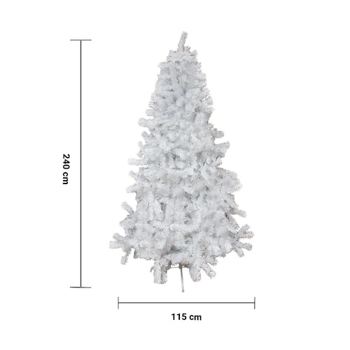 Árbol Navideño Cepillo Esponjado Blanco 240 Cm Altura