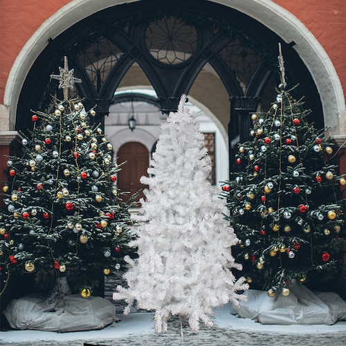 Árbol Navideño Cepillo Esponjado Blanco 240 Cm Altura