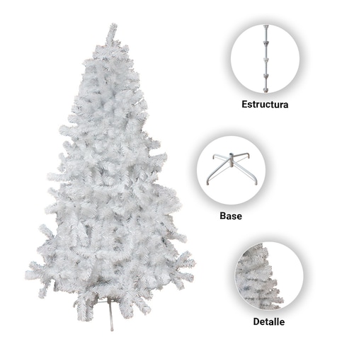 Árbol Navideño Cepillo Esponjado Blanco 240 Cm Altura