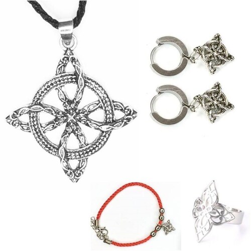 + De 4 Tipos D Juego Completo Nudo De Bruja Collar+Anillo+Pulsera+Aretes O Arracadas