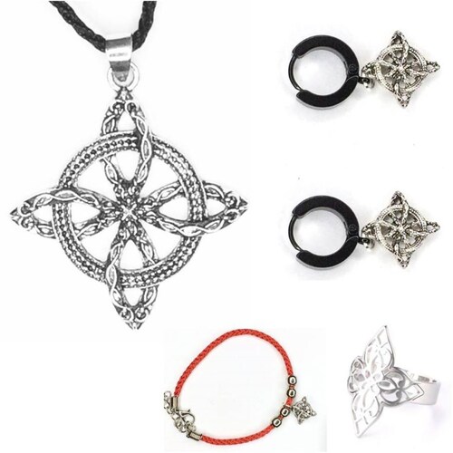+ De 4 Tipos D Juego Completo Nudo De Bruja Collar+Anillo+Pulsera+Aretes O Arracadas