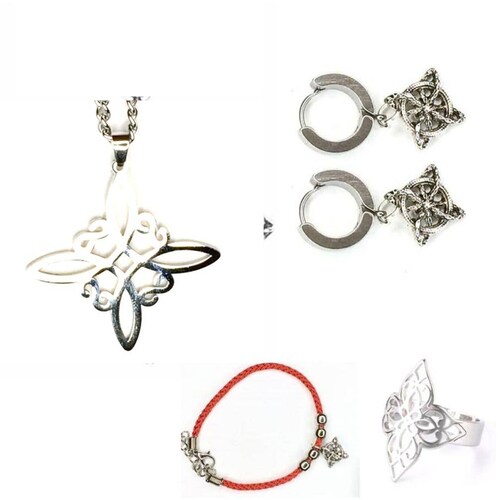 + De 4 Tipos D Juego Completo Nudo De Bruja Collar+Anillo+Pulsera+Aretes O Arracadas