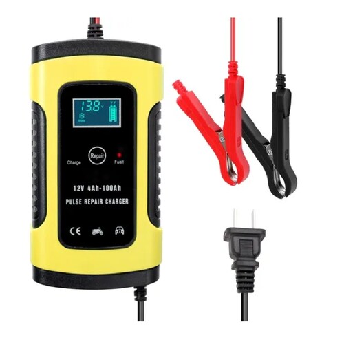 Cargador Inteligente Rápido P/batería De Auto De 12 V Amarillo