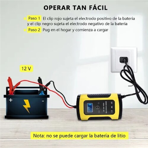 Cargador Inteligente Rápido P/batería De Auto De 12 V Amarillo