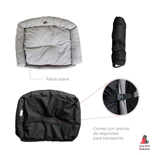 Camitas para Mascotas Modelo Plaicy, Cama para Perro Mediano Antiestrés Marca Pets Red Baboon