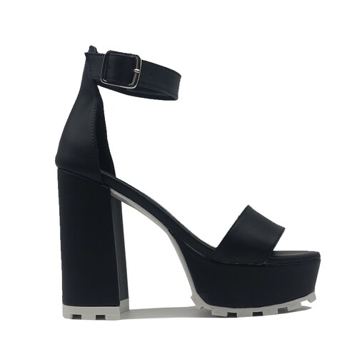 Tacones Zapatillas 1010 EVAG Negro Blanco Chunky Altas Cómodas Mujer Fiesta Plataforma.