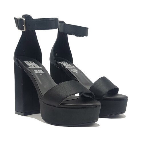 Tacones Zapatillas 1010 EVAG Negro Total Altas Cómodas Mujer Fiesta Plataforma