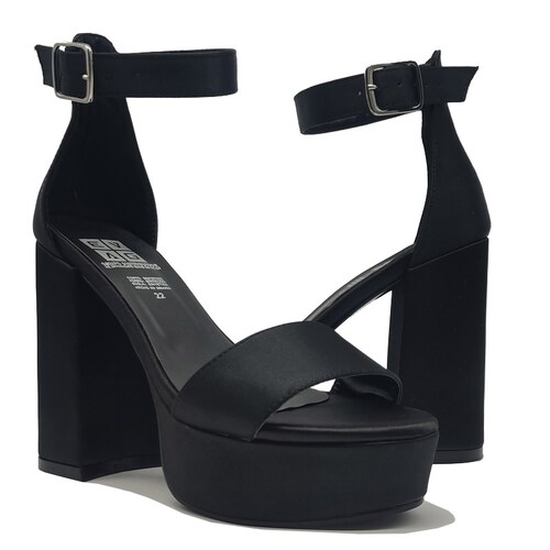 Tacones Zapatillas 1010 EVAG Negro Total Altas Cómodas Mujer Fiesta Plataforma