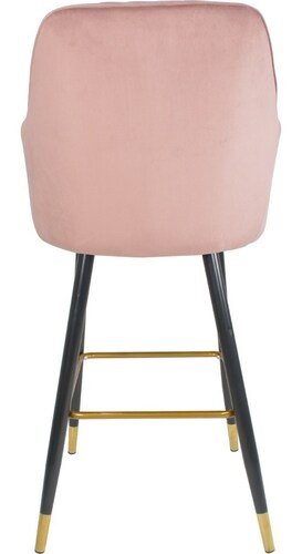 Set 2 Sillas Altas Tapizadas Banco Terciopelo Velvet Rosa 