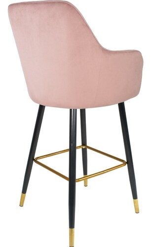 Set 2 Sillas Altas Tapizadas Banco Terciopelo Velvet Rosa 
