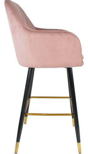 Set 2 Sillas Altas Tapizadas Banco Terciopelo Velvet Rosa 