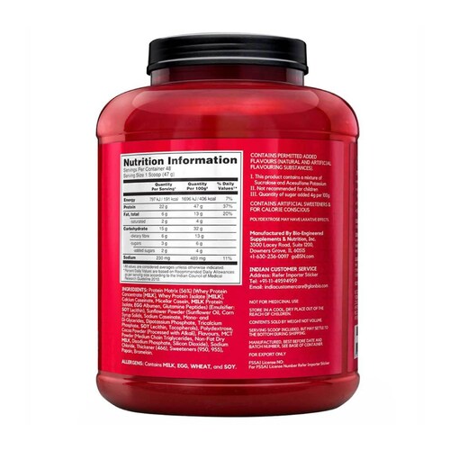 Proteina BSN Syntha-6 5 lbs 48 Serv. - Fresa.