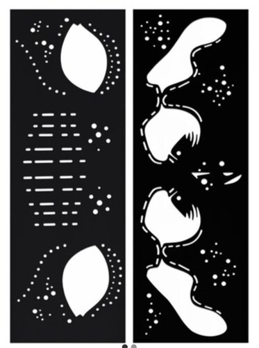 plantilla para maquillaje de fantasia para cara y cuerpo de halloween.