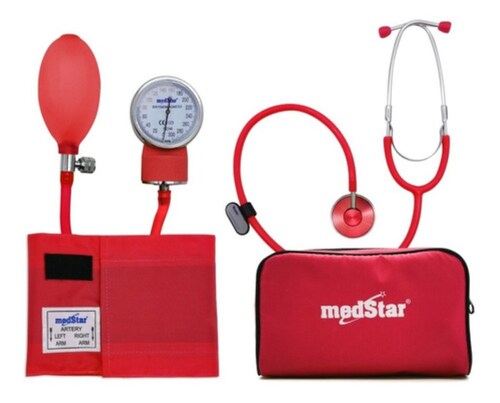 Baumanómetro Kit Con Estetoscopio De Una Campana Rojo