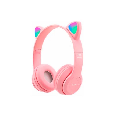 Audifonos Manos Libres Bluetooth Orejas Gato Diadema Luz Rgb
