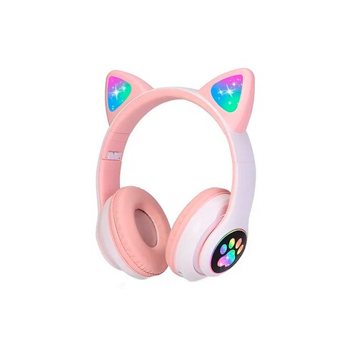 Diadema Audifonos Orejas De Gato Bluetooths 5.1 Led Ninos.