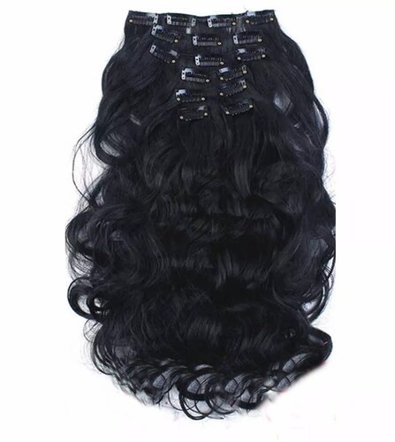 Extensiones De Cabello Sintético Set de 7 piezas con clips LACIA 7-1B NEGRO
