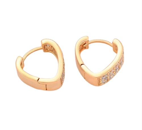 Aretes Corazón Mujer Arracadas Chicas Niña Oro Laminado