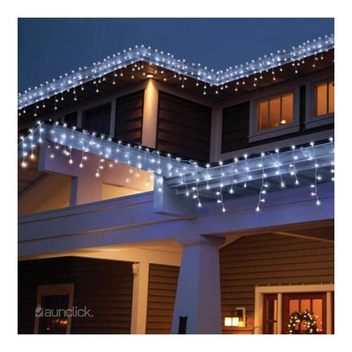 Serie Navideña Cascada Led 15 mts 700 Luces Exterior Navidad - Blanco Frio.
