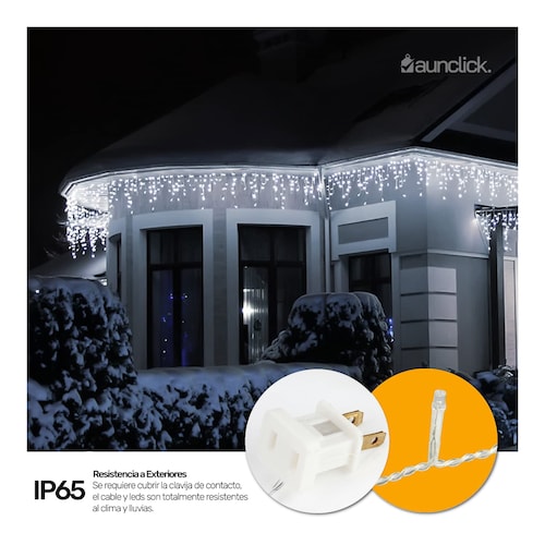 Serie Navideña Cascada Led 15 mts 700 Luces Exterior Navidad - Blanco Frio.