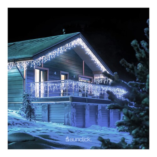 Serie Navideña Cascada Led 15 mts 700 Luces Exterior Navidad - Blanco Frio.