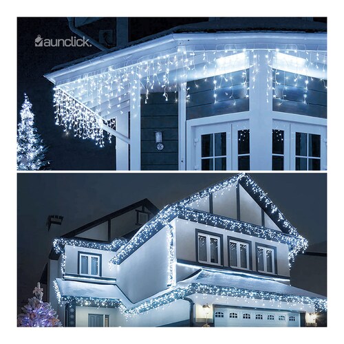 Serie Navideña Cascada Led 15 mts 700 Luces Exterior Navidad - Blanco Frio.