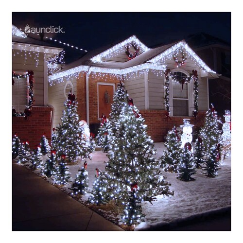 Serie Navideña Cascada Led 15 mts 700 Luces Exterior Navidad - Blanco Frio.