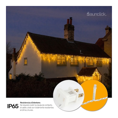 Serie Navideña Cascada Led 16 mts 800 Luces Exterior Navidad - Blanco Calido