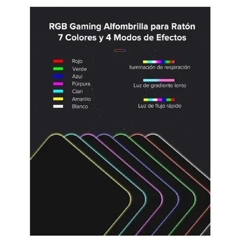 Alfombrilla De Ratón Gamer Rgb Luz Led Lonk Mousepad 30x25cm