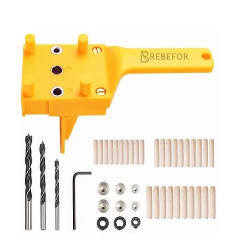 Kit Guía De Taladro Engrosada Para Carpintería Amarillo
