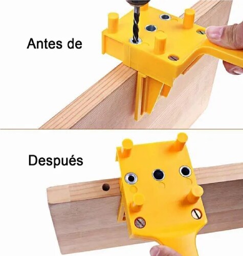 Kit Guía De Taladro Engrosada Para Carpintería Amarillo