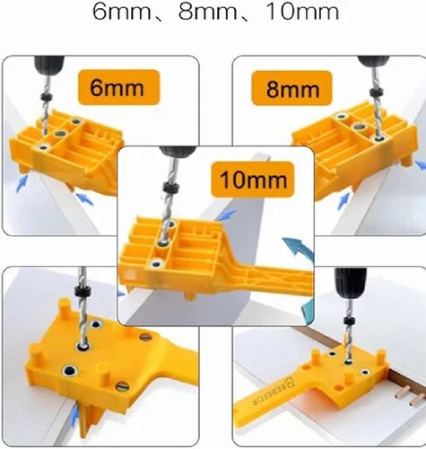 Kit Guía De Taladro Engrosada Para Carpintería Amarillo