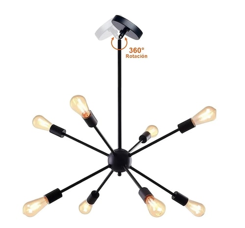 Lámpara De Techo Vintage Colgante Industrial 8 Luces E26