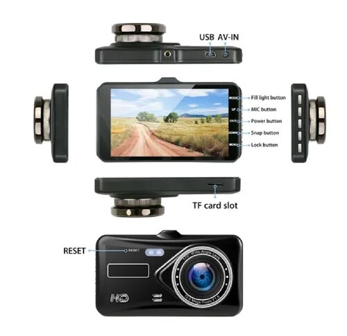 Dash Cam Cámara Grabadora De Video Hd 1080p De 4in