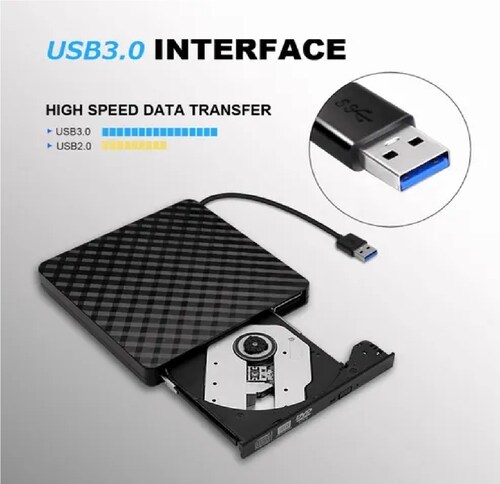 Lector Y Grabadora De Dvd/cd/externa Quemador Usb 3.0 Cd/dvd Negro