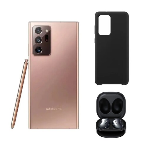 Samsung Galaxy Note 20 Ultra Dorado 128GB Snapdragon Reacondicionado Grado A + Funda + Audifonos inalambricos .