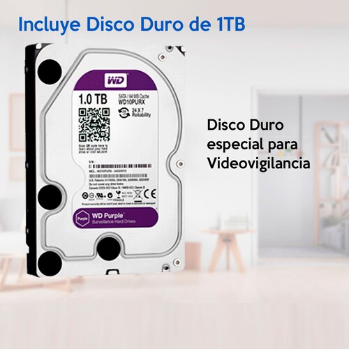 Kit Cctv 4 Cámaras Metálicas 2mp + Disco duro 1tb Mkit926 Meriva