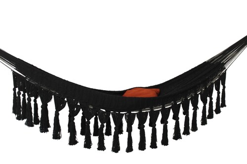 Hamaca de Algodon Artesanal Modelo Cancún Negra.