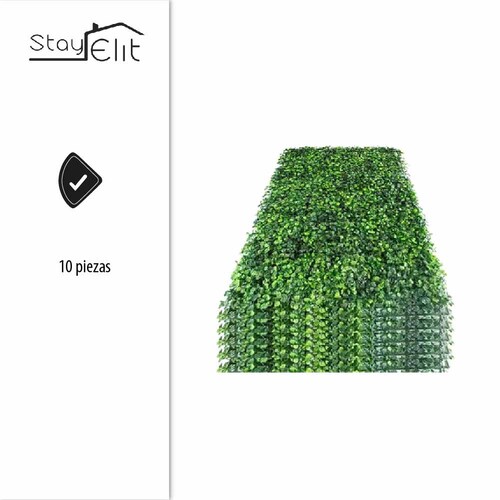 Muro Verde Follaje Artificial 10 Piezas De 60x40 Cm