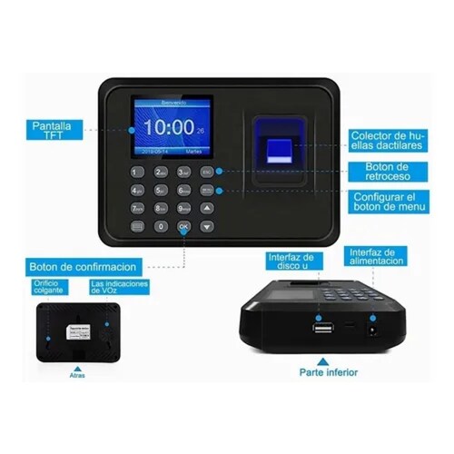 Reloj Checador Huella Biométrico Digital Memoria Internet.