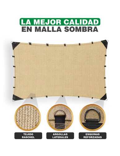 Hanlob Malla Sombra 3x10 m para Exteriores Extra Reforzada, 90% de Sombra, Bloqueo de Rayos UV, Sombra Raschel para Jardín o Terraza, Resistente a Lluvias, Fácil y Lista para Instalar.