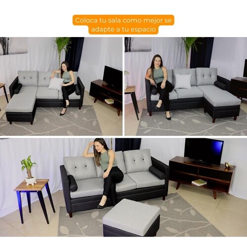 Sala Esquinera Chocolate con Hueso con Chaise Derecho o Izquierdo.