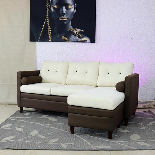 Sala Esquinera Chocolate con Hueso con Chaise Derecho o Izquierdo.