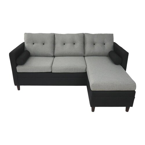 Sala Modular Negro con Gris con Chaise Derecho o Izquierdo