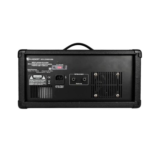 Mezcladora KAISER MIX-2306DUSB Amplificada 6 Canales 