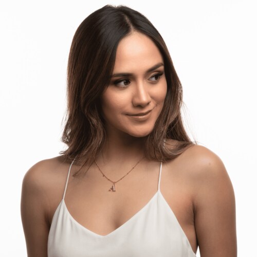 LuckyLy Collar Inicial Letra B , Collares de Mujer Acero Inoxidable Baño de Oro 18k y Zirconia Cúbica, Cadena con Dije de Inicial - Modelo Olga