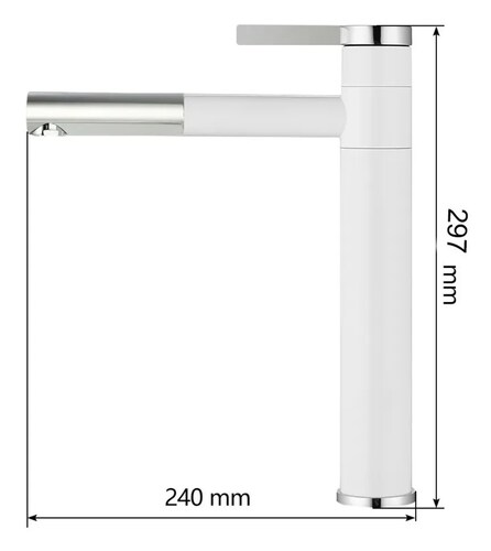 Llave Mezclador Monomando Grifo De Baño Extraible Giro 360 blanca
