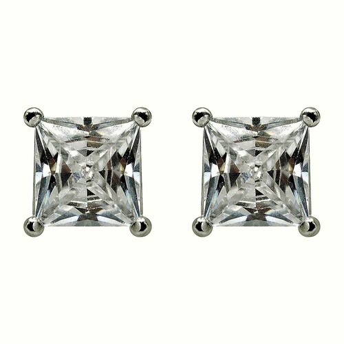 Aretes Cuadrados ADELSTEN en Chapa de Rodio y SWAROVSKI ELEMENTS INCLUYE DE REGALO ARETES DIAMOND Y CAJA PARA REGALO